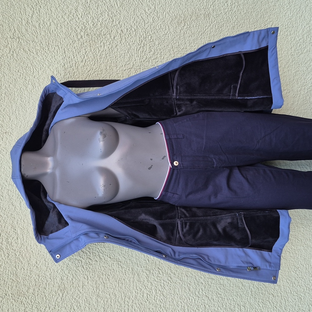 Nine West Ladies Light Blue Dual Closure All Weather City Coat W/Hoodie